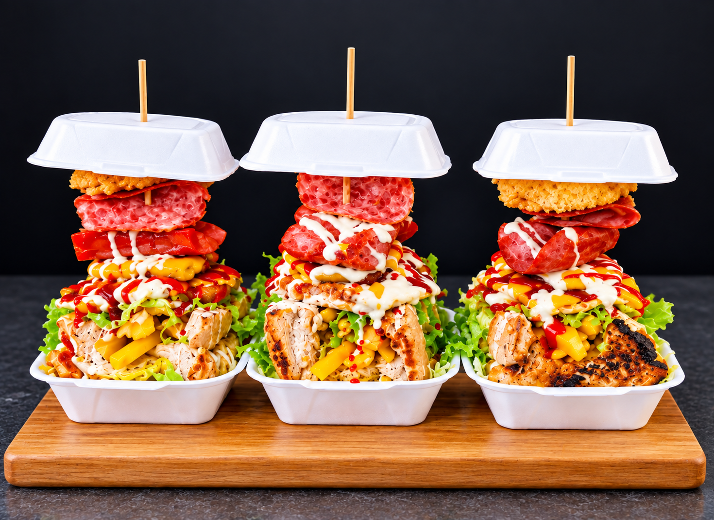 Loaded kota burger with fries